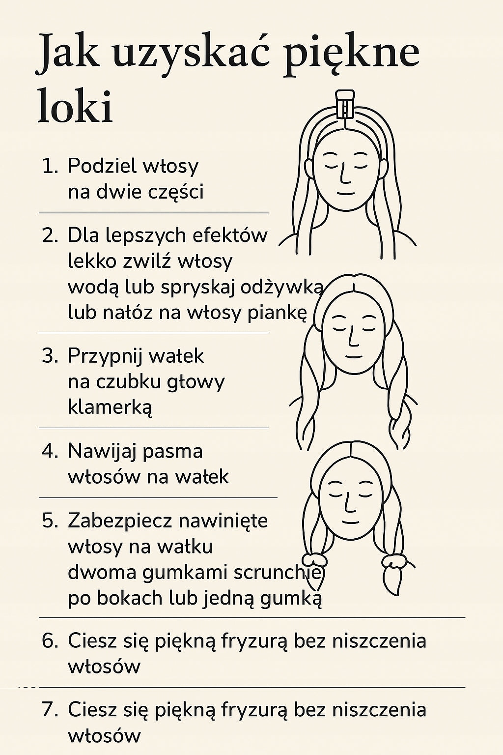Jedwabny wałek do włosów czarny