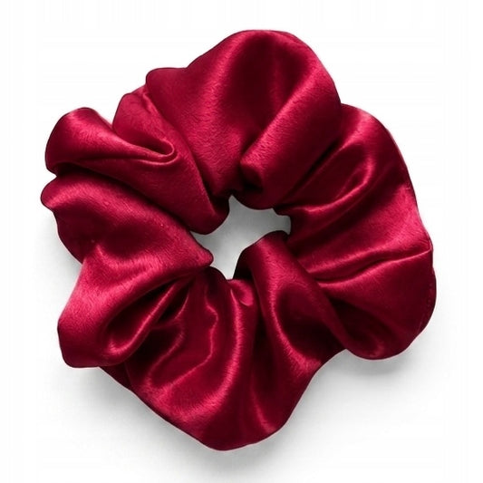 Jedwabna gumka do włosów 100% Jedwab scrunchie Czerwone wino Meravil roz. M