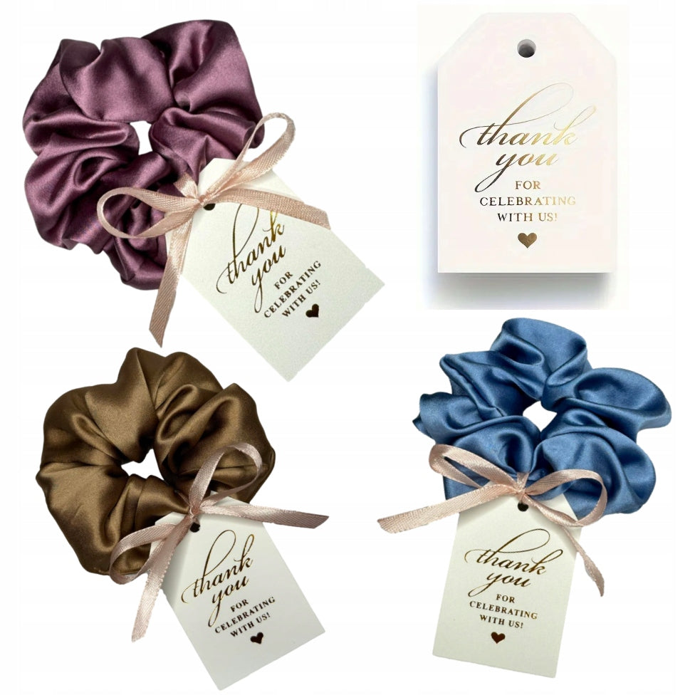 PODZIĘKOWANIA UPOMINKI NA WIECZÓR PANIEŃSKI JEDWABNE SCRUNCHIE 100% JEDWAB