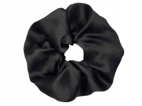 JEDWABNA GUMKA DO WŁOSÓW SCRUNCHIE JEDWAB 100% Via Della Seta CZARNA r. L