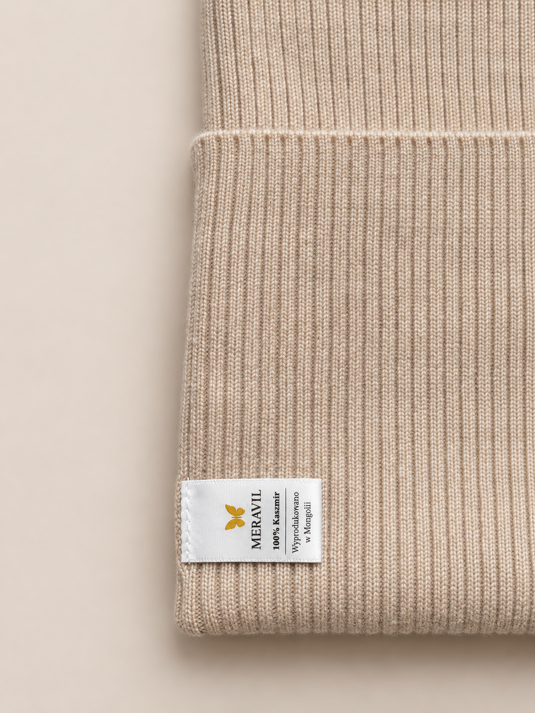 Kaszmirowy komin 100% Kaszmir unisex - naturalny beż