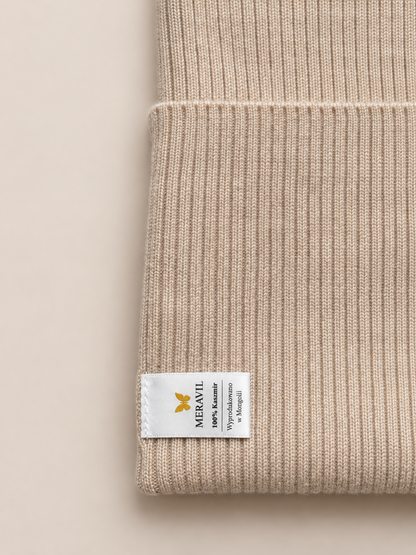 Kaszmirowy komin 100% Kaszmir unisex - naturalny beż