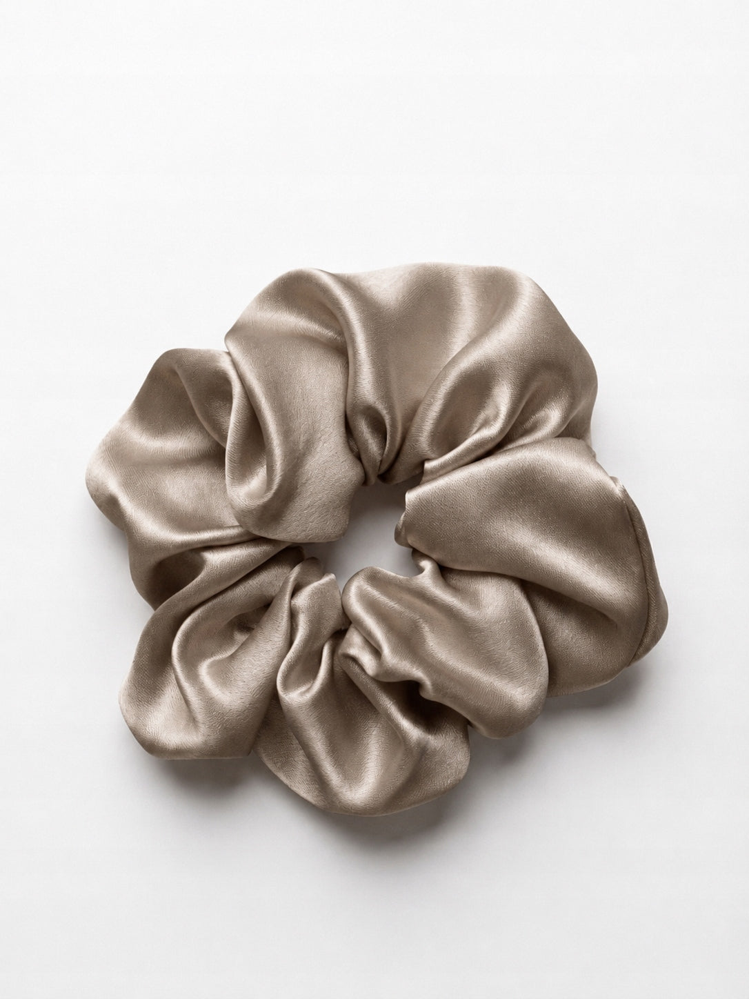 Jedwabna gumka do włosów 100% Jedwab morwowy scrunchie Taupe Meravil r. M