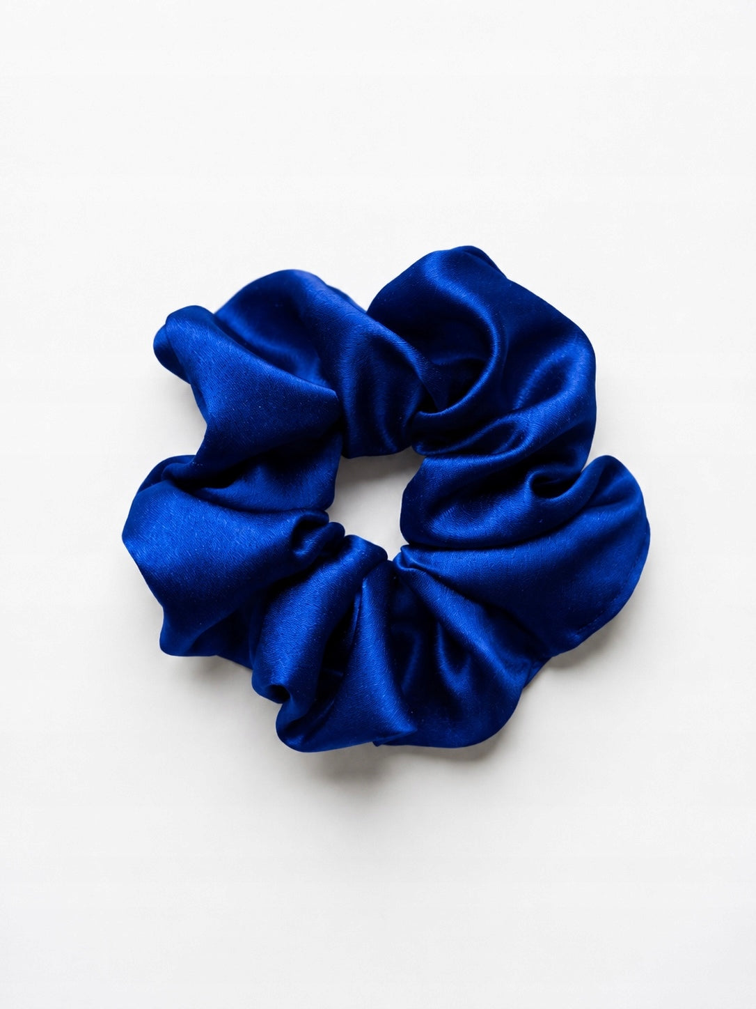 Jedwabna gumka do włosów 100% Jedwab scrunchie Szafirowa Meravil rozmiar M
