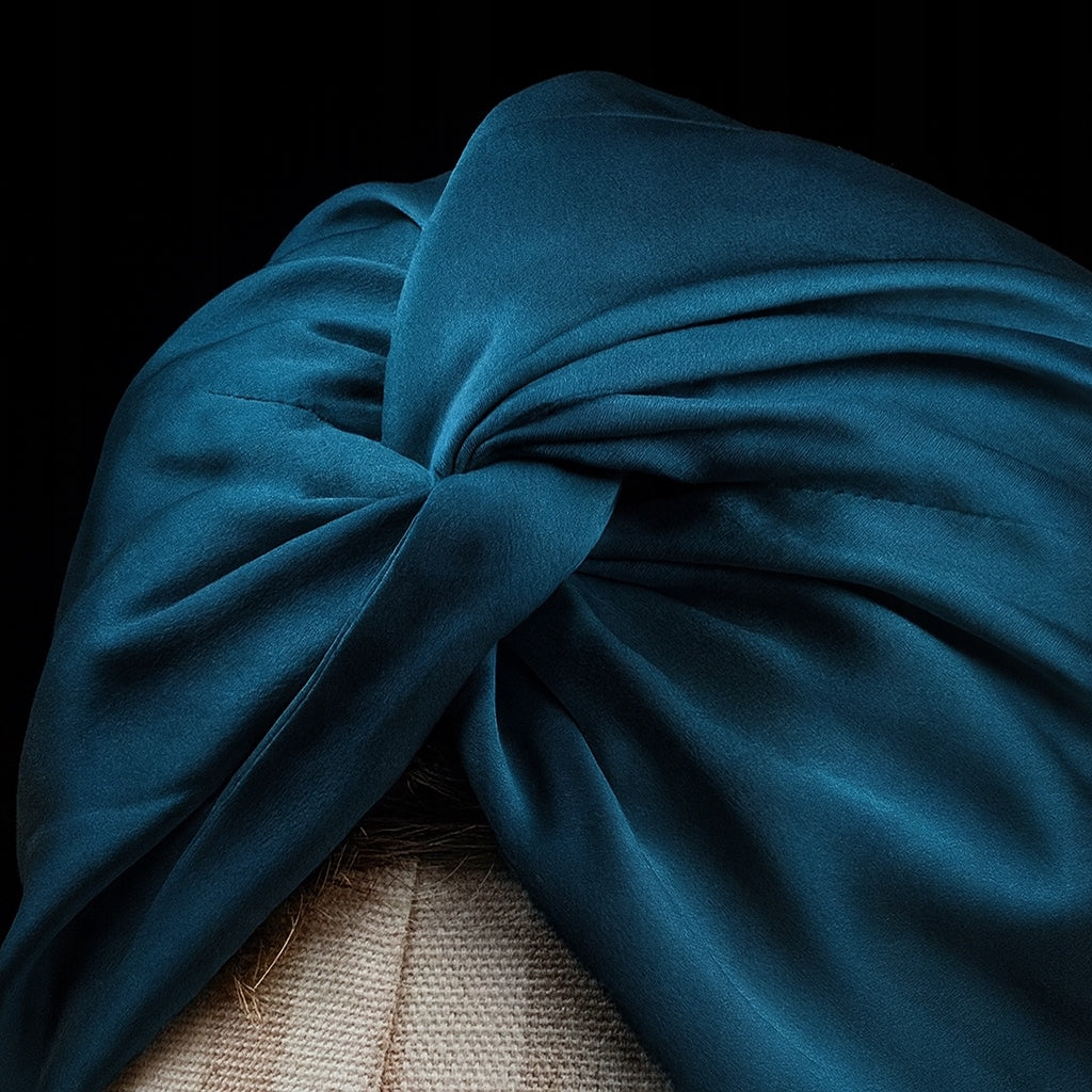 Jedwabny czepek do włosów 100% JEDWAB naturalny morwowy turban do spania