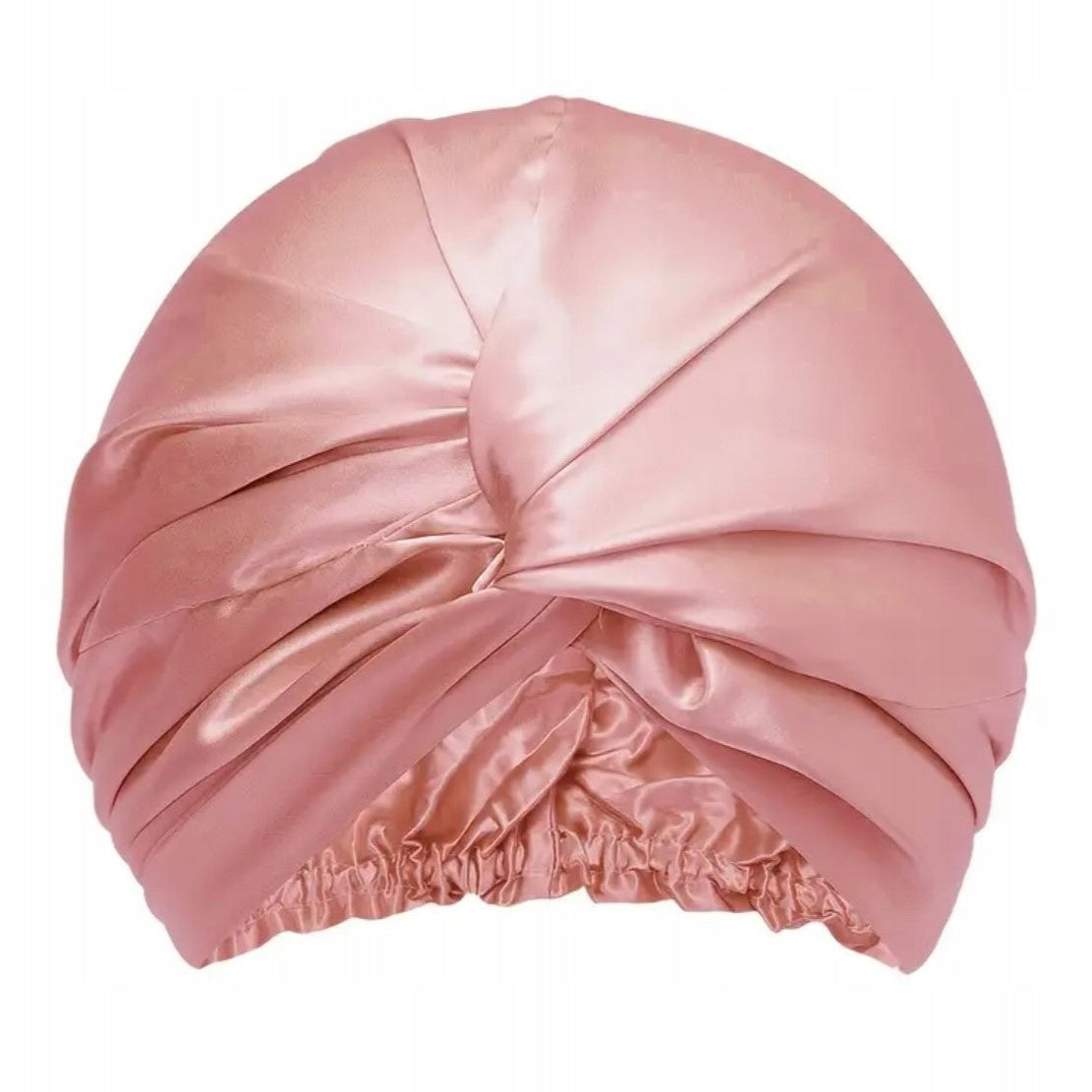 JEDWABNY TURBAN DO WŁOSÓWK CZEPEK 100% JEDWAB NATURALNY MOWROWY RÓŻOWY