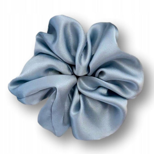 JEDWABNA GUMKA DO WŁOSÓW SCRUNCHIE 100% JEDWAB MORWOWY 22 mm NIEBIESKI r. M