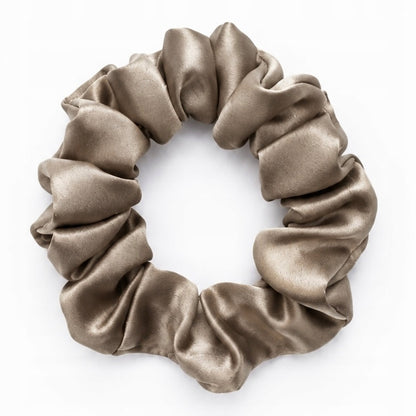 Jedwabna gumka do włosów taupe MINI