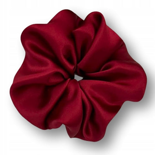 JEDWABNA GUMKA DO WŁOSÓW SCRUNCHIE 100% JEDWAB MORWOWY 22 mm CZERWONY r. L