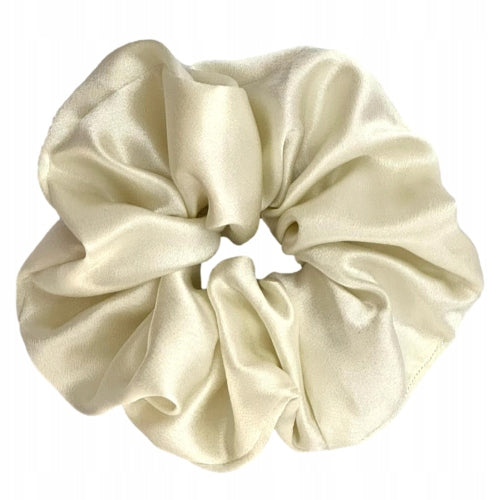 JEDWABNA GUMKA DO WŁOSÓW 100% JEDWAB 22 momme SCRUNCHIE MLECZNY r. M