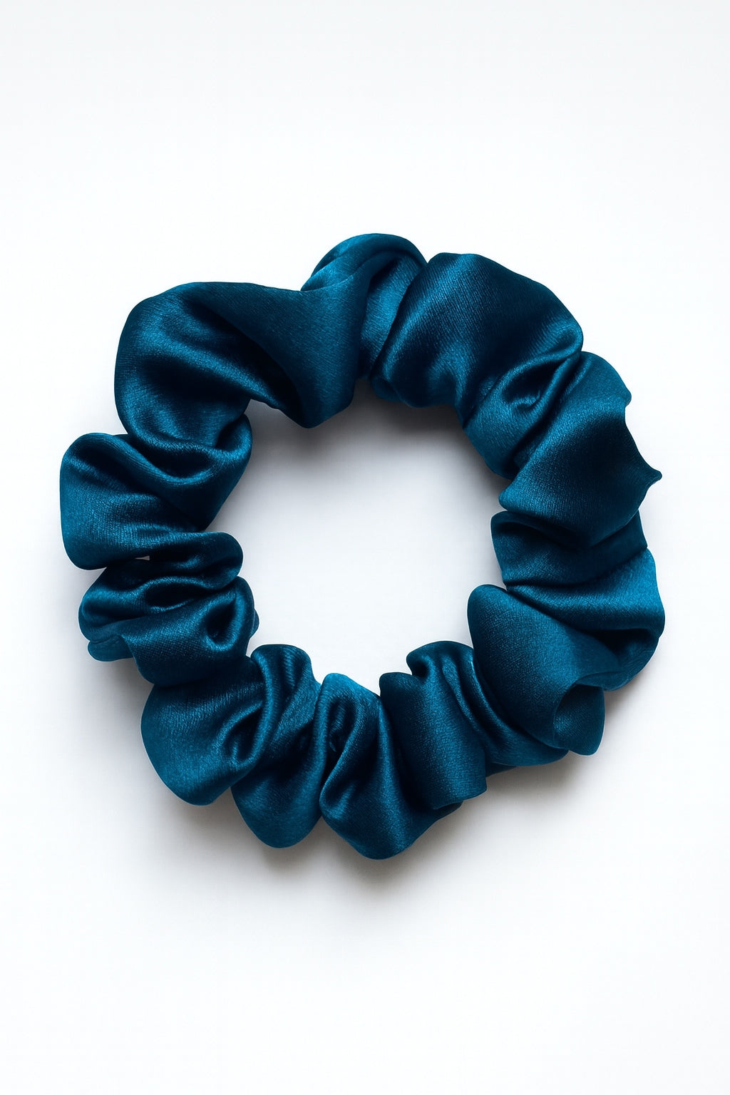 Jedwabna gumka do włosów JEDWAB 100% scrunchie Meravil morski ciemny MINI