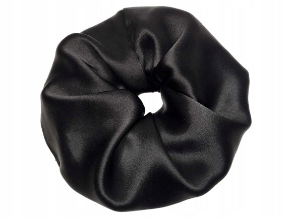 JEDWABNA GUMKA DO WŁOSÓW SCRUNCHIE JEDWAB 100% Via Della Seta CZARNA r. XL
