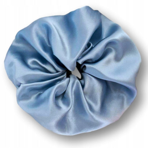 JEDWABNA GUMKA DO WŁOSÓW SCRUNCHIE 100% JEDWAB MORWOWY 22 mm NIEBIESKI r.XL