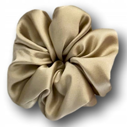 JEDWABNA GUMKA DO WŁOSÓW SCRUNCHIE 100% JEDWAB MORWOWY 22 mm BEŻOWY r. M