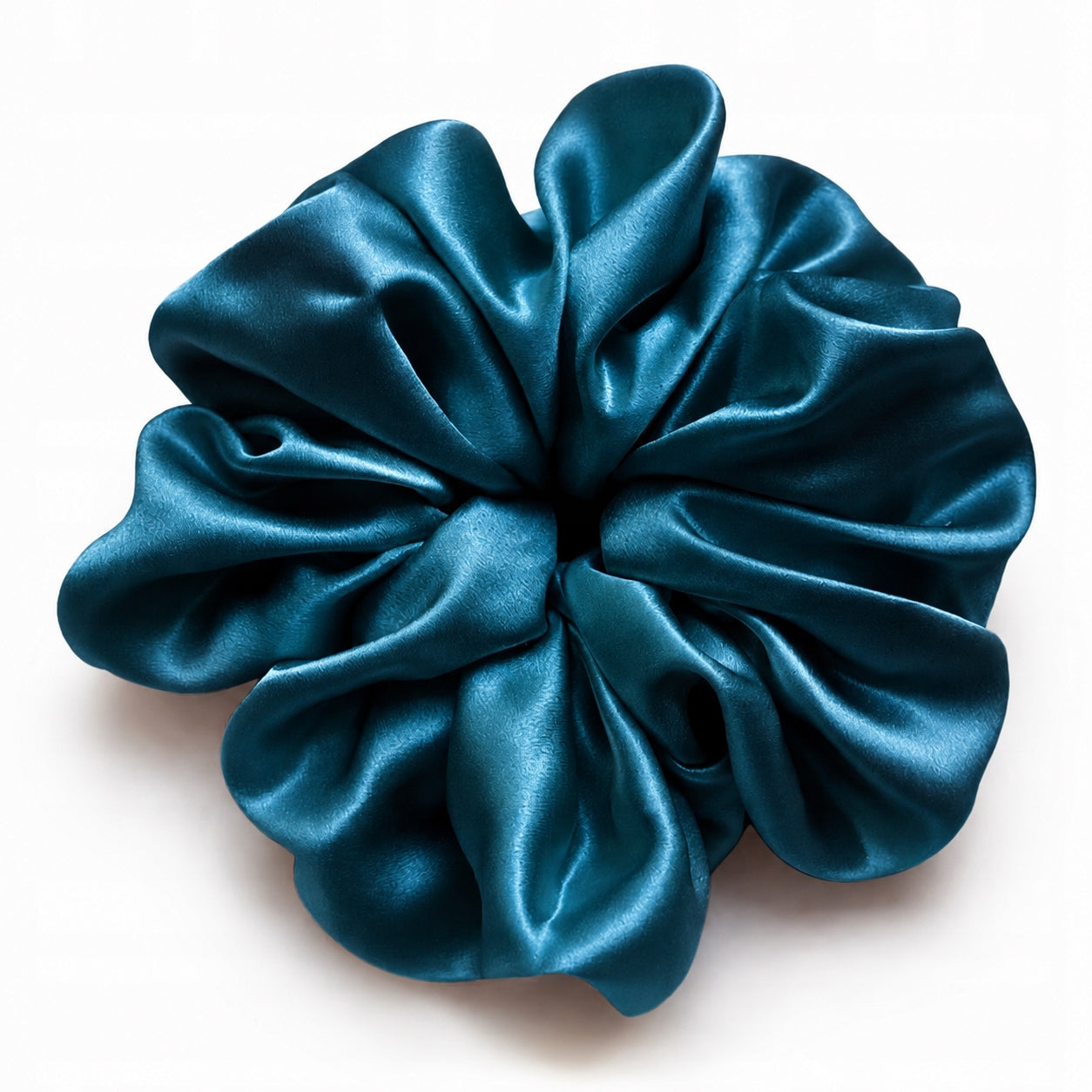 Jedwabna gumka do włosów 100% Jedwab scrunchie morski ciemny XXL Meravil