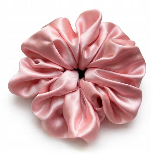 Jedwabna gumka do włosów 100% Jedwab scrunchie brudny róż XXL Meravil