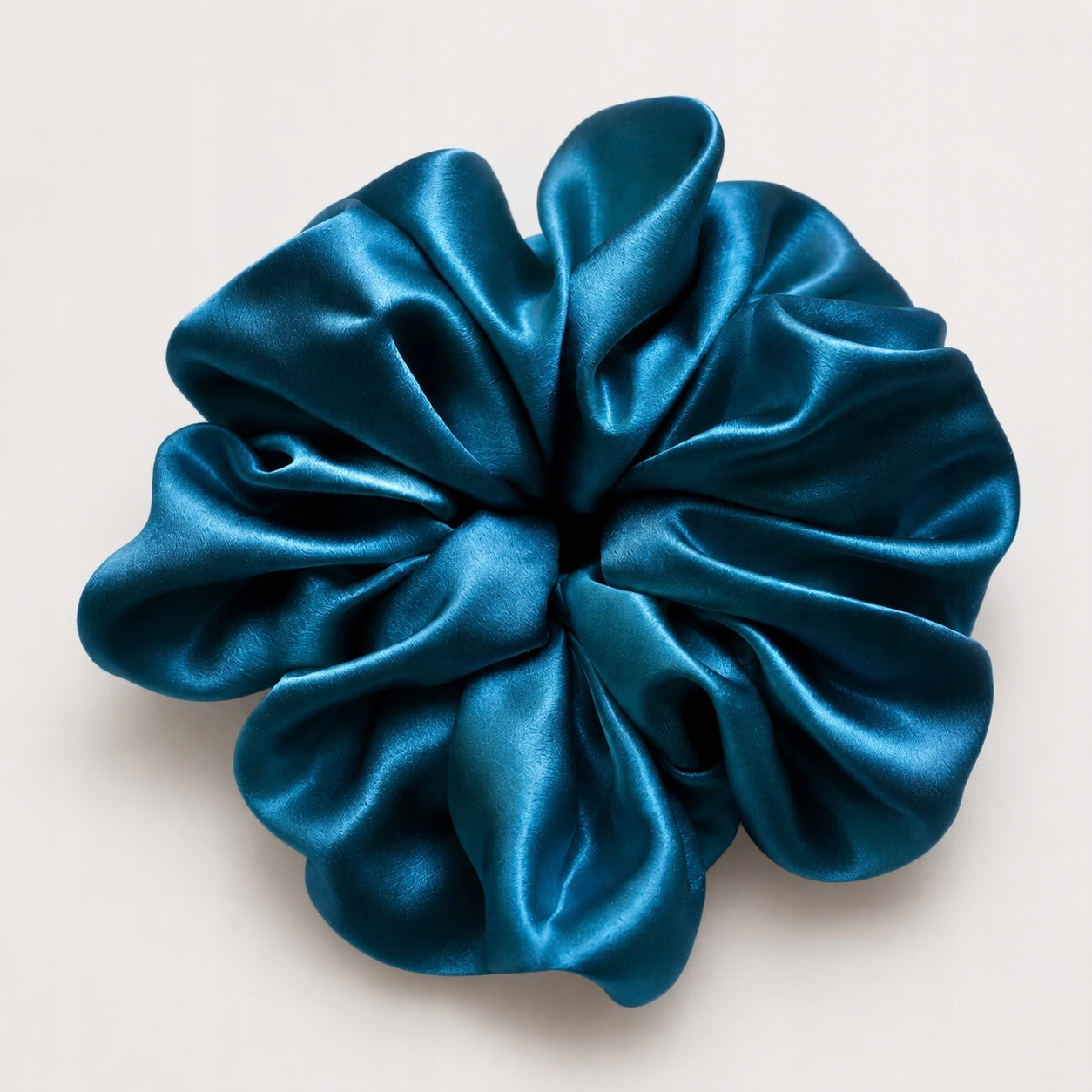 Jedwabna gumka do włosów 100% Jedwab scrunchie morski ciemny XXL Meravil