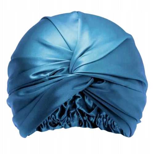 JEDWABNY TURBAN DO WŁOSÓWK CZEPEK 100% JEDWAB NATURALNY MOWROWY MORSKI