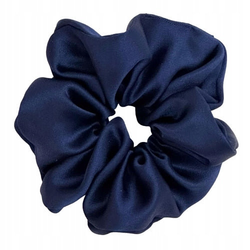 JEDWABNA GUMKA DO WŁOSÓW 100% JEDWAB 22 momme SCRUNCHIE GRANATOWY r. M