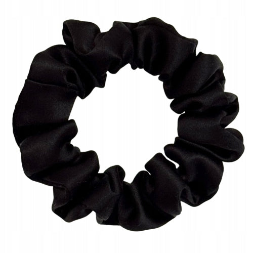 Jedwabna gumka do włosów JEDWAB 100% scrunchie czarna MINI