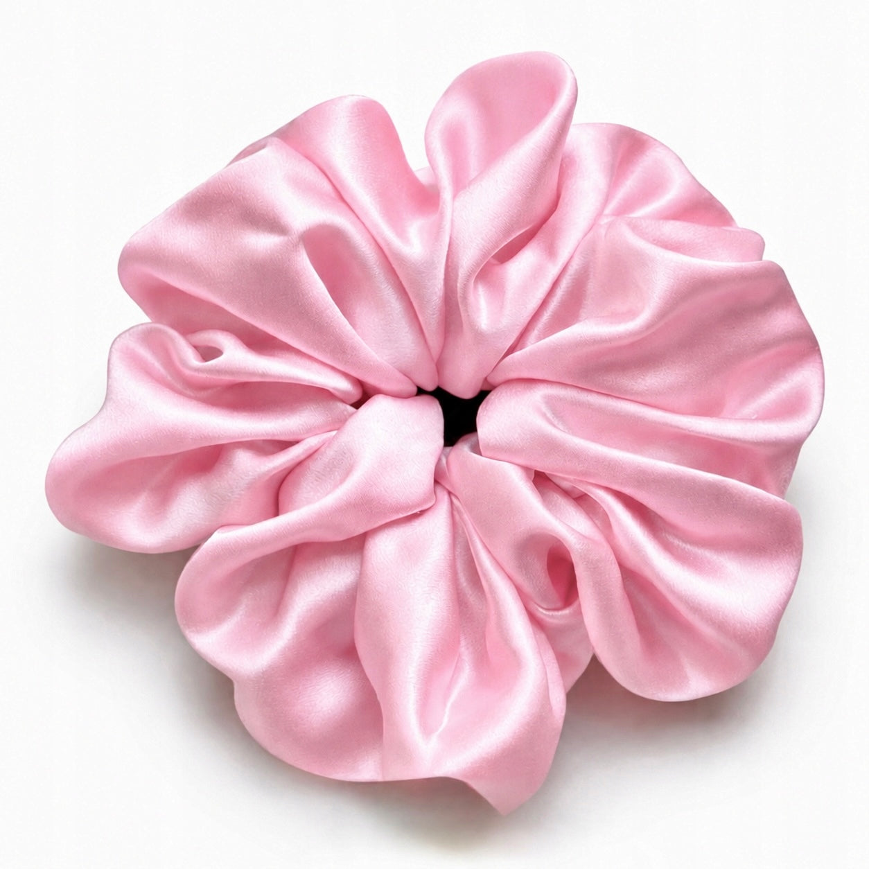 Jedwabna gumka do włosów 100% Jedwab scrunchie jasny róż XXL Meravil