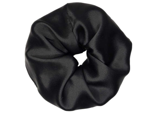 JEDWABNA GUMKA DO WŁOSÓW SCRUNCHIE JEDWAB 100% Via Della Seta CZARNA r. XL
