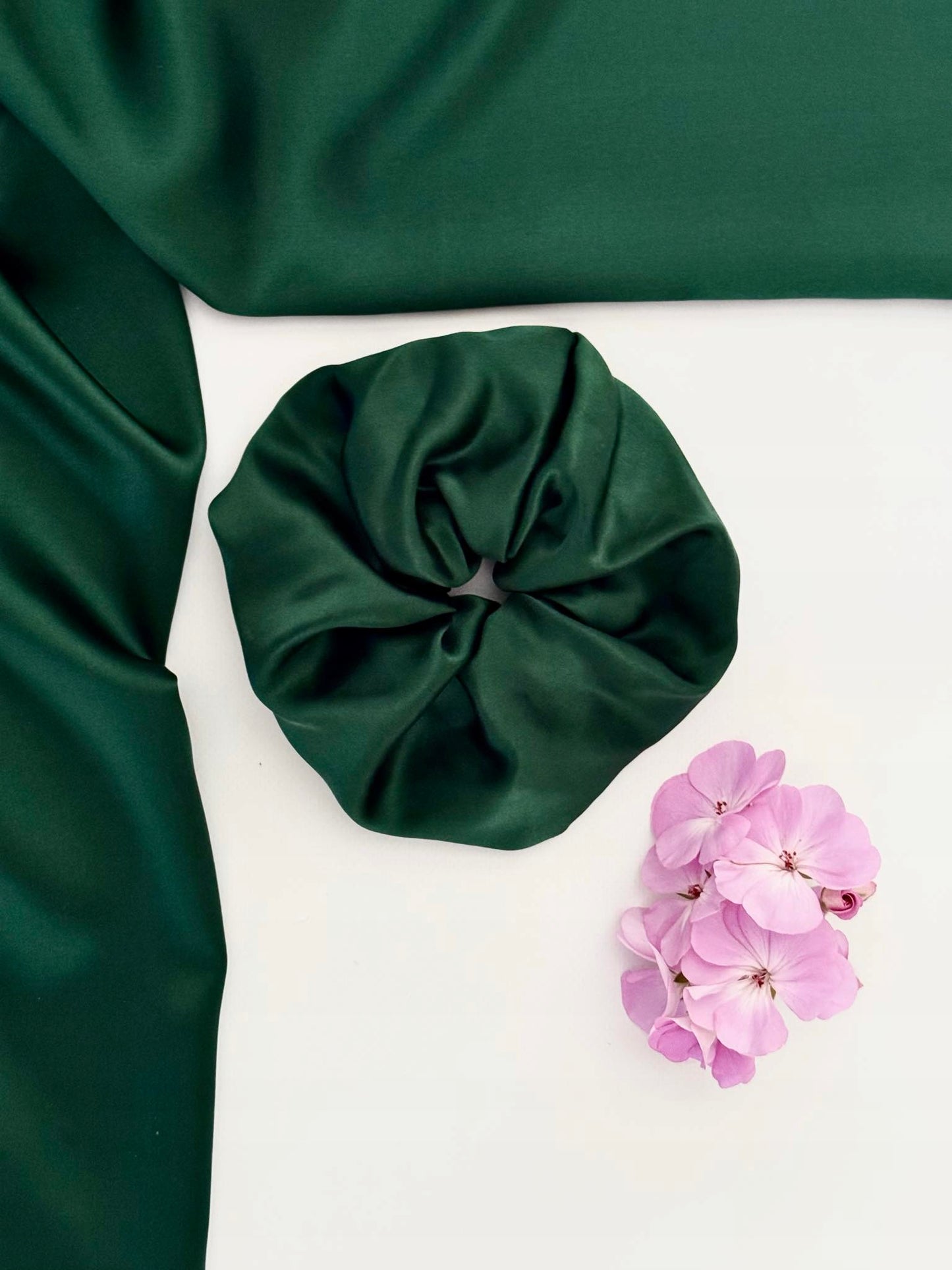 JEDWABNA GUMKA DO WŁOSÓW SCRUNCHIE 100% JEDWAB MORWOWY 22 mm BUTELKOWY r.XL