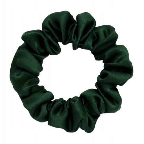 Jedwabna gumka do włosów JEDWAB 100% scrunchie butelkowa zieleń MINI